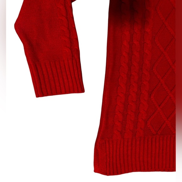 Calvin Klein Red knit cowl neck sweater sweater dress - Picture 4 of 10